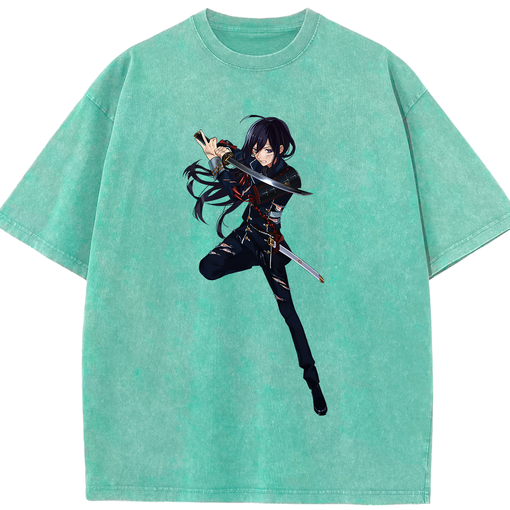 （画像用） 刀剣乱舞 Touken Ranbu 綿100% ヴィンテージ風 半袖Tシャツ（フロントプリント）
